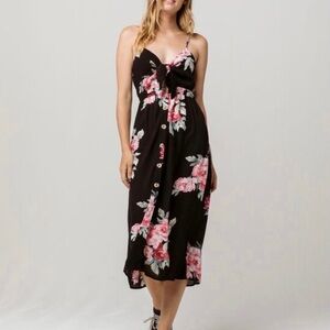 Mimi Chica Floral Dress with front tie, Size XS